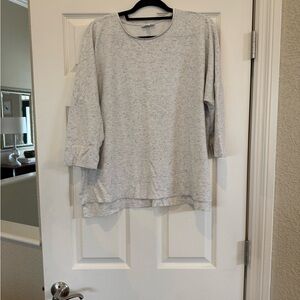 J. Jill Light Heather Gray Relaxed Knit Pullover